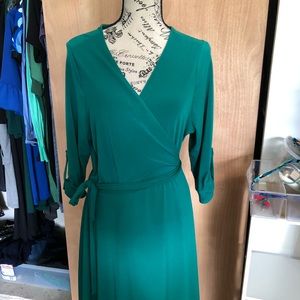 Emerald green wrap dress